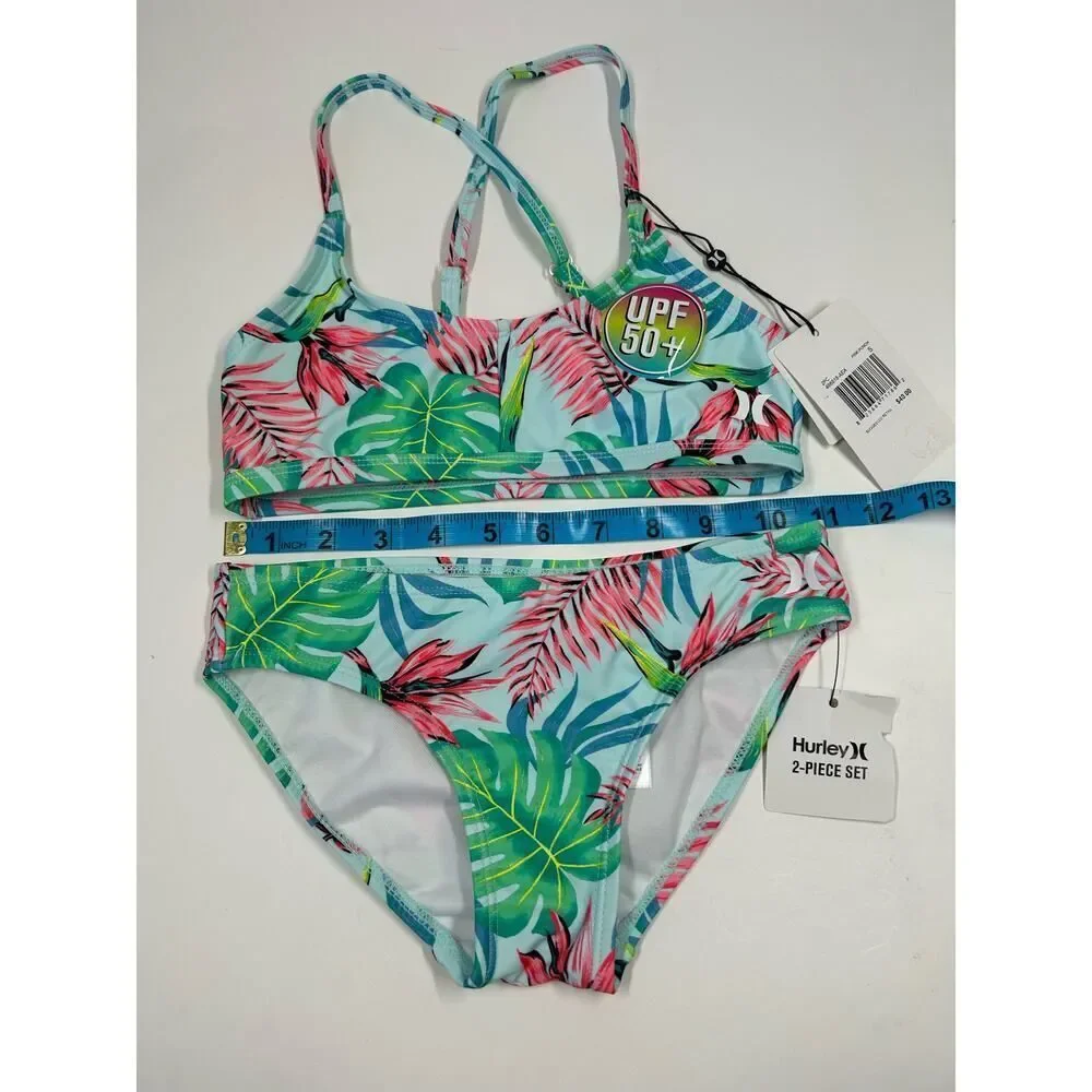 Hurley Girls Swim 2 Piece Bikini Set Pink Punch‎ Size S